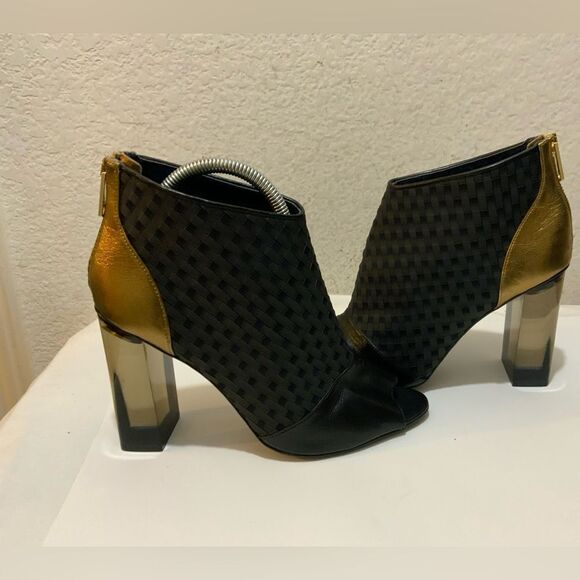 VIONNET paris ankle boots open toe braided colorful size 10 - Picture 1 of 15